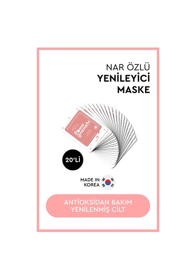 Mjcare On Pome Granate Mask - Mjcare On Nar Özlü Yüz Maskesi 20'li