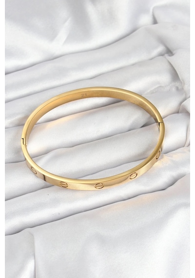 Mey İthalat 316l Çelik Gold Renk 65 Mm Kadın Kelepçe Bileklik 11
