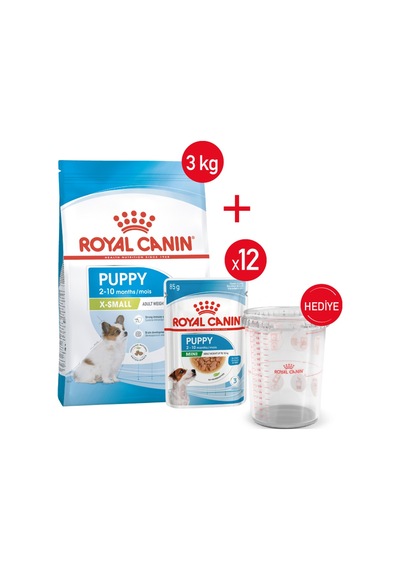 Xsmall Puppy -yavru Kuru Köpek Maması 3kg +yaş Mama 12 85 + Ölçü Kabı