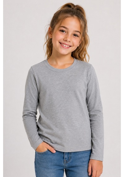 Kiagu Gri Basic Uzun Kol T-shirt- Terletmeyen Esnek Kumaş Pamuklu Mevsimlik Gri Uzunkol Kız Çocuk Tsort Gri Kiagu Gri Basic Uzun Kol T-shirt- Terletmeyen Esnek Kumaş Pamuklu Mevsimlik Gri Uzunkol Kız Çocuk Tsort Gri