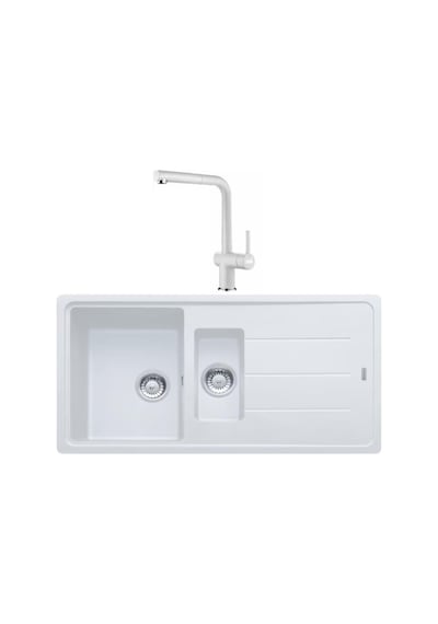Franke Basis Bfg 651 Bianco Granit Evye + Active Plus Doccia 2.0 Batarya Set