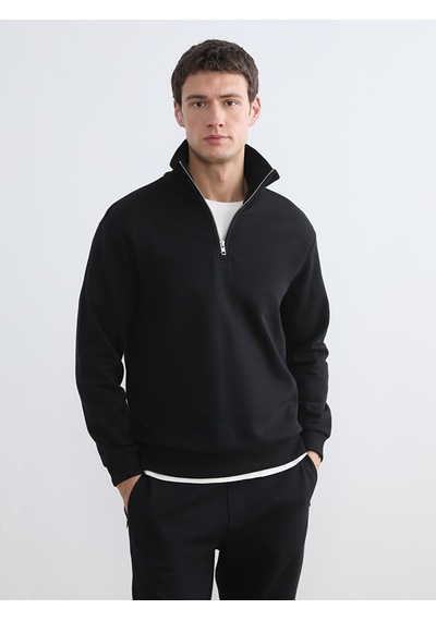 Lcw Vision Siyah Dik Yaka Erkek Kalın Sweatshirt