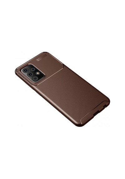 Newface Samsung Galaxy A72 Kılıf Auto Focus Karbon Kapak - Kahverengi
