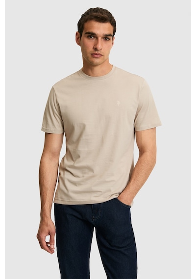 U.S. Polo Assn. U.s. Polo Assn. Erkek Taş Tişört Basic 50326953-vr049 Taş Rengi