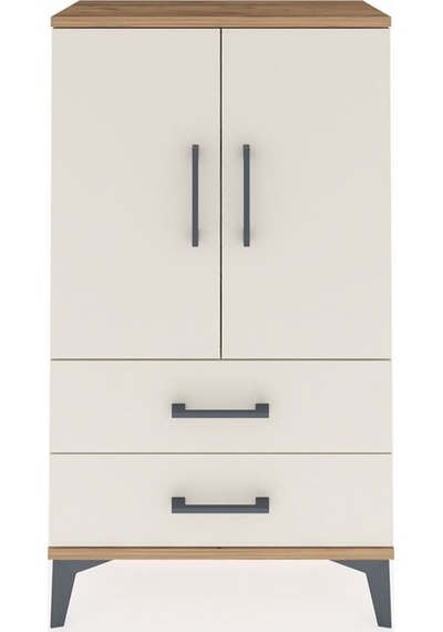 Arges Komodin 2 Raflı Tek Çekmeceli 2 Kapaklı 60x30x106 Çam-aytaşı Atlas Çam