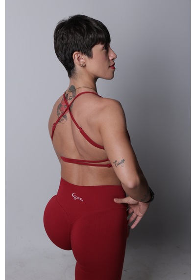 Goat Spirit Pro Seamless Askılı Crop - Bordo Em-31