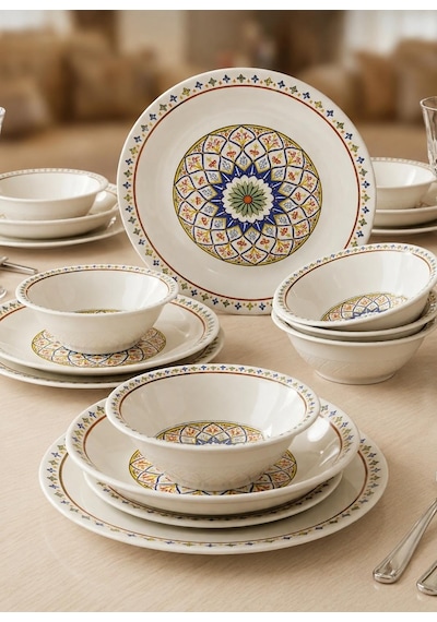 Royal Sapphire Beyaz Pergamon 6 Kişilik 24 Parça Yemek Takımı Horeca Profesyonel Serisi