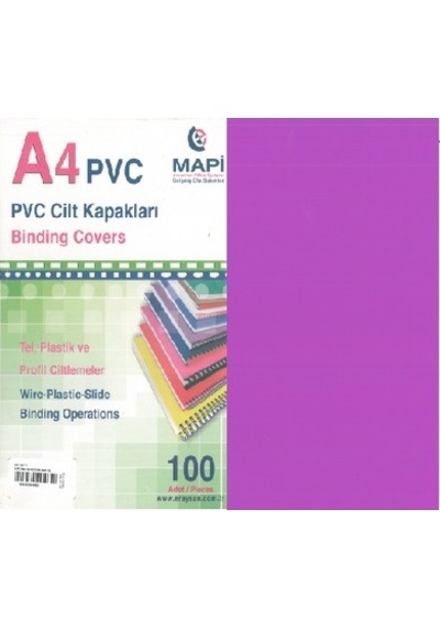 Mapi Cilt Kapağı A-4 100 Adet Mor