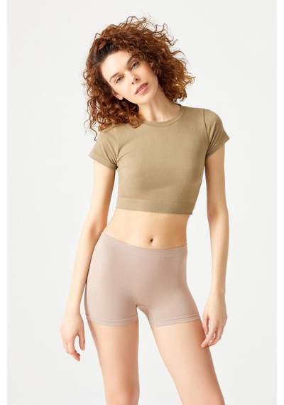 Los Ojos 3 Adet Fitilli Seamless Boxer Külot 3xboyshort Fitilli Mor-bej-kahverengi Fitilli Mor-bej-kahverengi