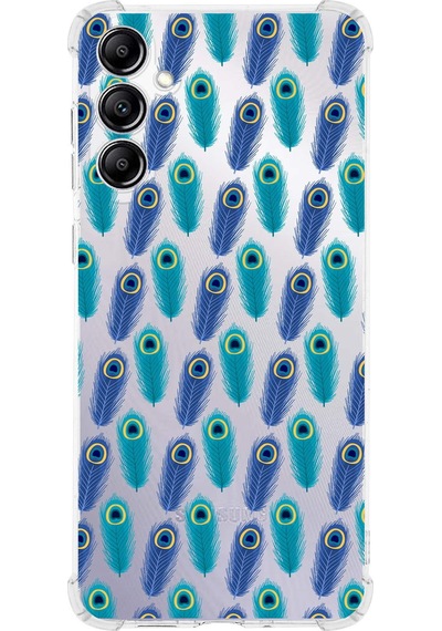 Prinrify Samsung Galaxy A24 Uyumlu Nazar Boncuğu 4 Baskılı Şeffaf Köşe Korumalı Antişok Kılıf