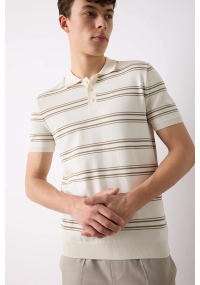 DeFacto Regular Fit Polo Yaka Kısa Kollu Yumuşak Tuşeli Triko Tişört E2665AX25SPER100