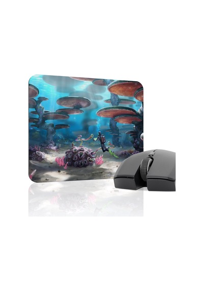 Subnautica Kaymaz Dikişli Kauçuk Oyuncu Mousepad V5 - 22x18 Gaming Mouse Pad Fare Altlığı