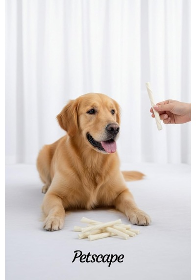 Petscape Köpek Ödülü, Burgu Çiğneme Çubuğu, Katkısız Diş Sağlığı Ödül Maması 20 Adet, Sade