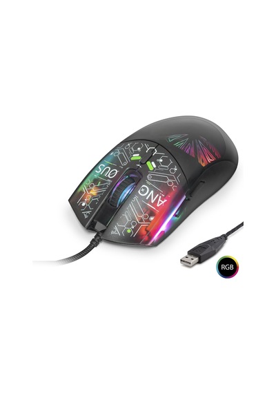 Gaming Mouse 7200 Dpi Rgb Soyut Art Desenli - Siyah G306c