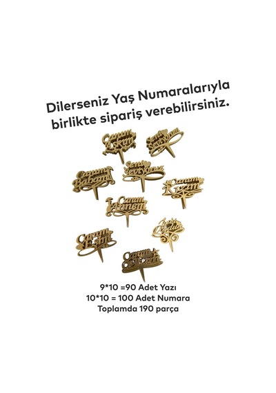 Pastanecilere Pleksi Pasta Süsü Altın Renk