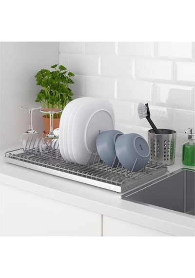 Metal Bulaşıklık Kungsfors Bulaşıklık 60 Cm Galvanizli Paslanmaz Çelik Profesyonel Gri