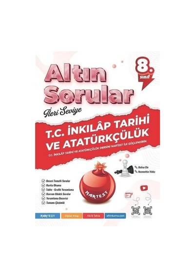 Nartest Yayınları 8. Sınıf T.c. İnkılap Tarihi Ve Atatürkçülük Altın Sorular İleri Seviye