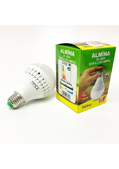 Şarjlı Led Ampul Soğuk Beyaz 12w E27