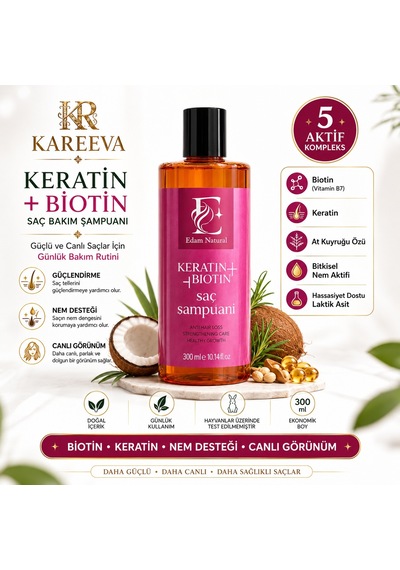 Edam Natural Keratin & Biotin Saç Şampuan 300 ML