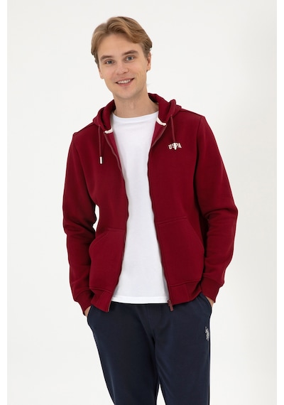 U.S. Polo Assn. Erkek Regular Fit Bordo Şardonlu Örme Hırka 50313755-VR014