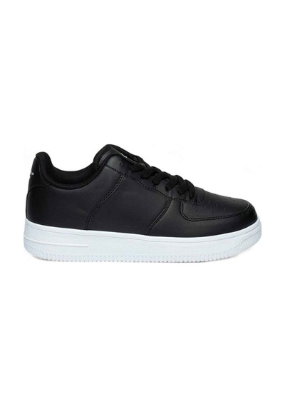 Best Of 042-26 Deri Anatomik Bağcıklı Sneaker Siyah Beyaz 36-40 Siyah