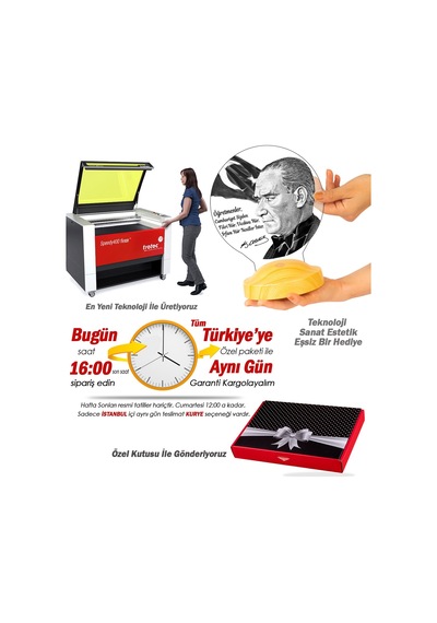 Atatürk Sözleri Hediye Led Lamba, Mustafa Kemal Atatürk Görselli Hediyeler