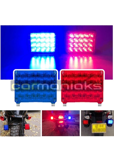 Panjur Arası Modlu 40 Ledli Çakar Lamba Kırmızı Mavi