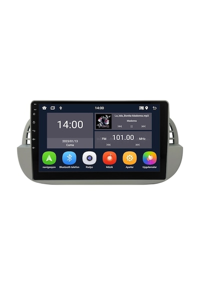 Fiat 500 Multimedya Sistemi Beyaz Çerçeve 2008-2014 Crv-4652xdw