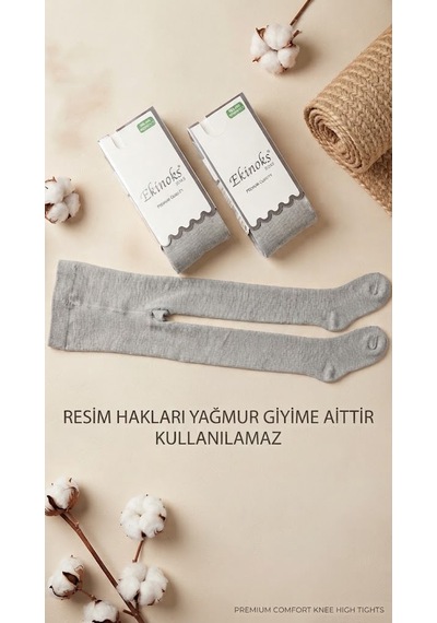 Ekinoks Socks Ekinoks Koton Pamuk 3 Adet Gri Kilotlu Çocuk Çorabı 0-14 Yaş Gri Renkli