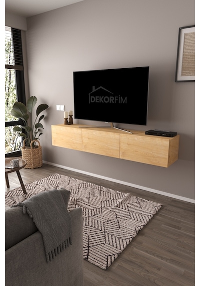 Df17103 Dolaplı Duvara Monte Tv Ünitesi 180 Cm Modern Askılı Dekoratif Stil Tv Sehpası Safir Meşe Df17103 Dolaplı Duvara Monte Tv Ünitesi 180 Cm Modern Askılı Dekoratif Stil Tv Sehpası Safir Meşe