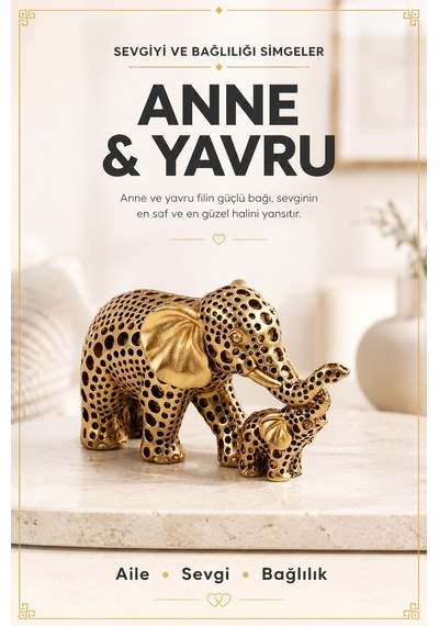 Anne Yavru Fil Biblo 11 Cm İskandinav Dekoratif Obje Ev Ofisi Masa Konsol Hediyesi Renkli Tasarım 09030518