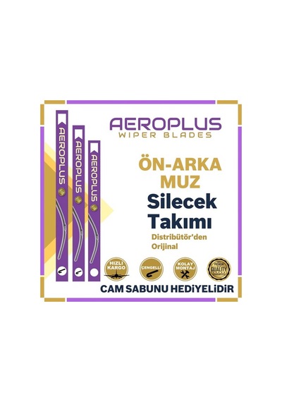 Aeroplus Hyundai İ20 Ön Arka Muz Silecek Takımı 2015-2020