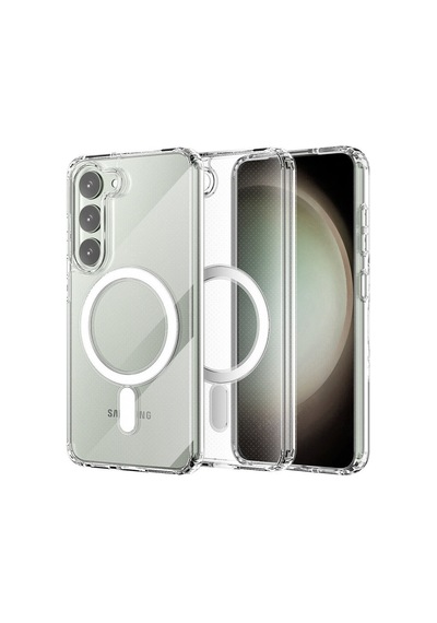 Samsung Galaxy Uyumlu - S23 Kılıf Magneticsafe Şeffaf Silikon - Şeffaf