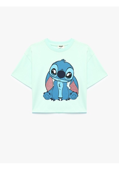 Koton Lisanslı Stitch Baskılı Simli Bisiklet Yaka Kısa Kollu Pamuklu Tişört Yeşil 6skg10024ak Koton Lisanslı Stitch Baskılı Simli Bisiklet Yaka Kısa Kollu Pamuklu Tişört Yeşil 6skg10024ak