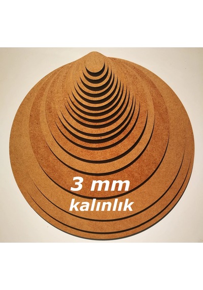 5 Cm Çap 3 Mm Ham Mdf 100'lü Paket - Yuvarlak