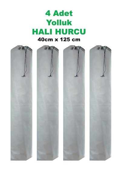 Yolluk İçin Tela Kumaş Halı Hurcu 4 Adet 45x120 Ebat Açık Gri