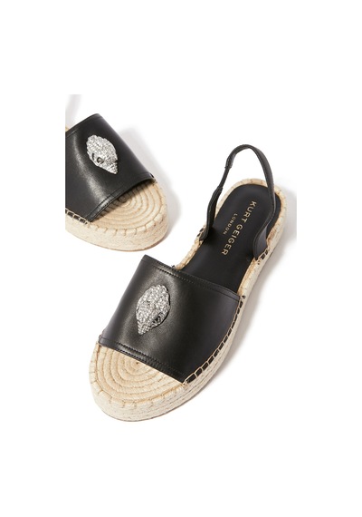 Kurt Geiger Kensington Deri Espadril Siyah
