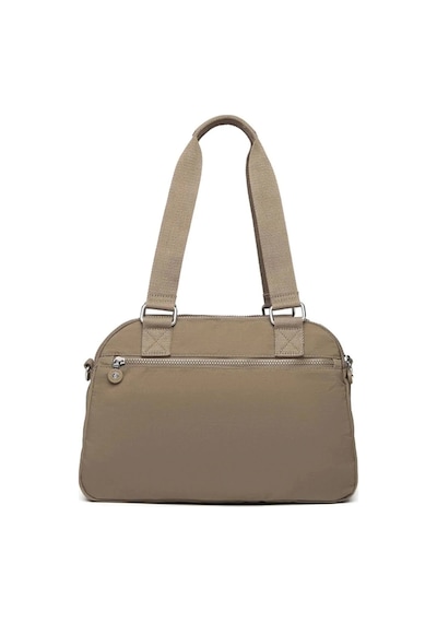 Smart Bags Orta Boy Çok Cepli Su Geçirmez Hafif Krınkıl Kumaş Kadın Omuz Çantası Açık Kahve Kahverengi