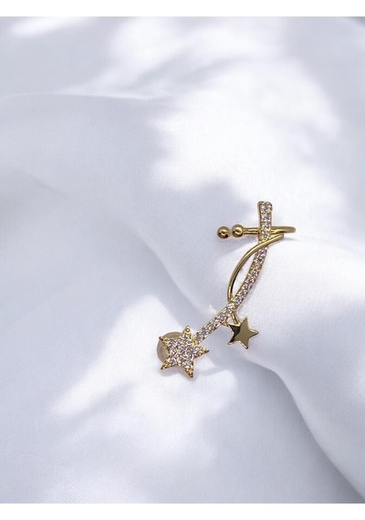 Yıldız Desenli Gold Earcuff Küpe Altın