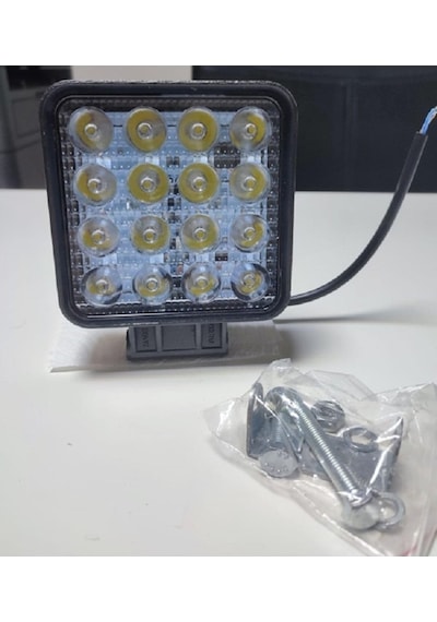 16 Ledli Projektör Kare Lamba Cob Ledli Kalın Kasalı 12-110 Volt ANTRASİT