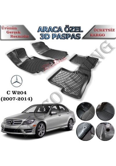 Rizline Mercedes C Serisi W204 2007-2014 3D Havuzlu  Paspas