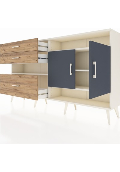 Arges Konsol 4 Raflı 3 Çekmeceli 2 Kapaklı 176x30x99 Aytaşı-antra Aytaşı-antrasit/çam Arges Konsol 4 Raflı 3 Çekmeceli 2 Kapaklı 176x30x99 Aytaşı-antra Aytaşı-antrasit/çam