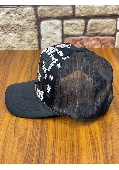Hamze Trucker Model Baskılı Hafif Yazlık Beyzbol Cap Şapka Siyah-Füme