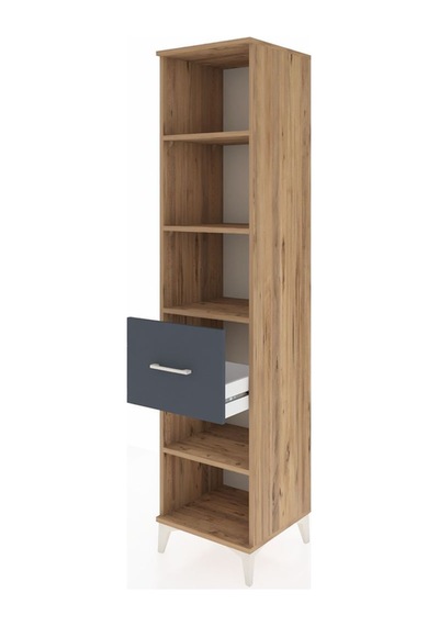 Hyperion Dolap 4 Raflı Tek Çekmeceli 44x44x195 Çam-antrasit Atlas Çam