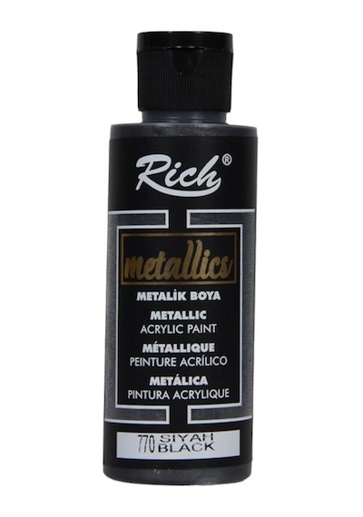 Rich Metalik Akrilik Boya Siyah 120Ml