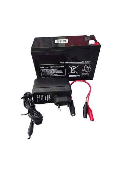 12 Volt 7 Amper Akü Ve Akü Şarj Aleti Solar Sistem İle Uyumlu