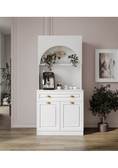Guneystore Armoni Gold Mini Kahve Köşesi Komple Mdf Beyaz