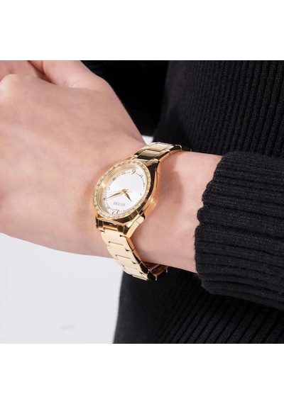 Guess Gugw0767l2 Altın Kaplama Taşlı Kadın Kol Saati Altın