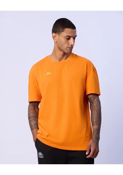 Kappa Logo Adam Erkek Koyu Turuncu Oversize Tişört