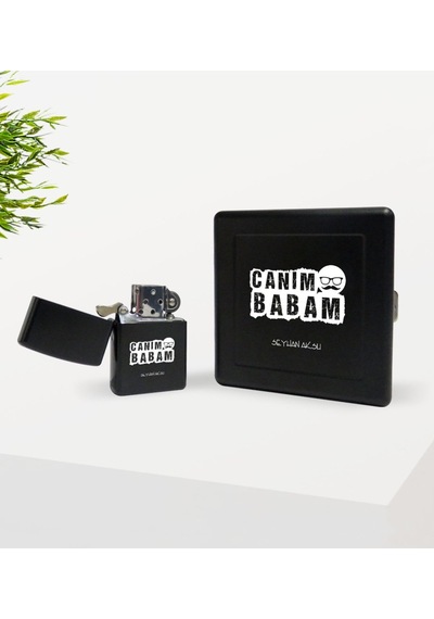 Kişiye Özel Canım Babam Tasarımlı Siyah Metal Sigara Tabakası Ve N11.1417